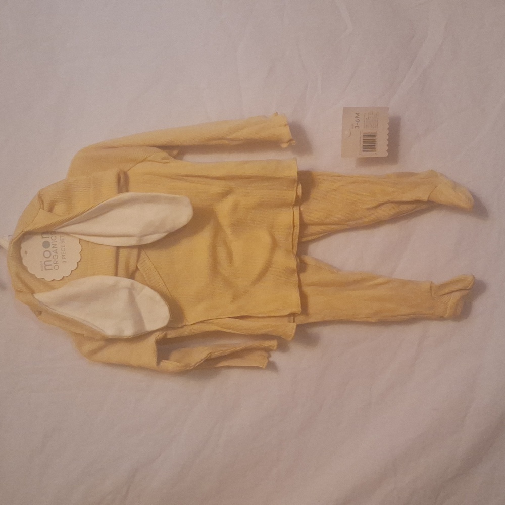 RABBIT MOON ORGANICS 3 PIECE SET (3~6MONTHS) ~ YELLOW